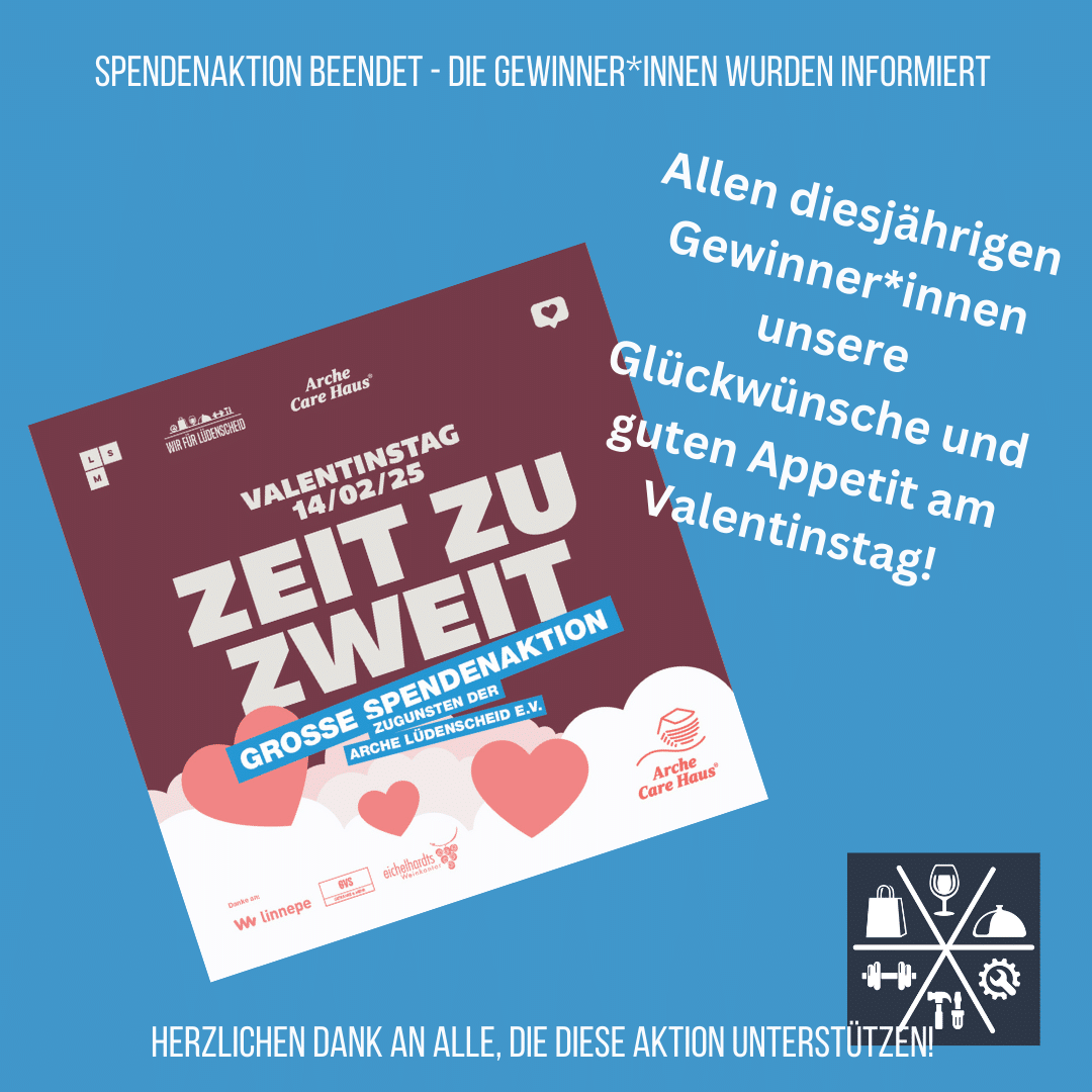 Glückwünsche an die Gewinner*innen der Spendenaktion zum Valentinstag